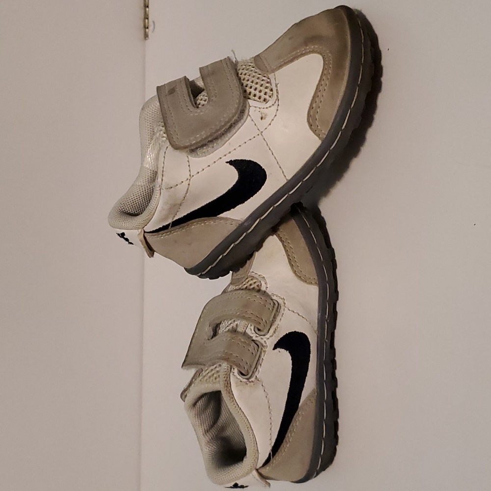 Nike, tennis shoes, blue/white/grey, Toddler size 4